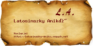 Latosinszky Anikó névjegykártya